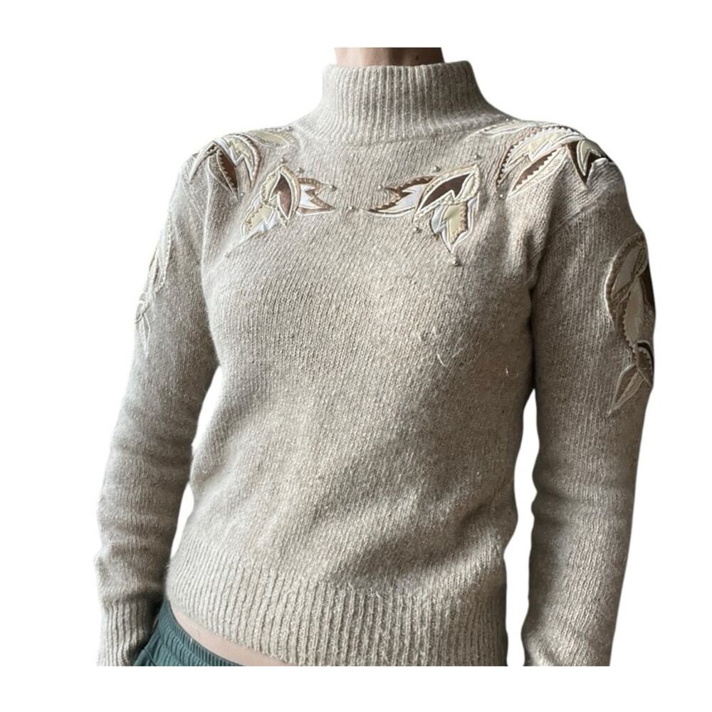 Vintage silk angora blend mock neck sweater‎ XS